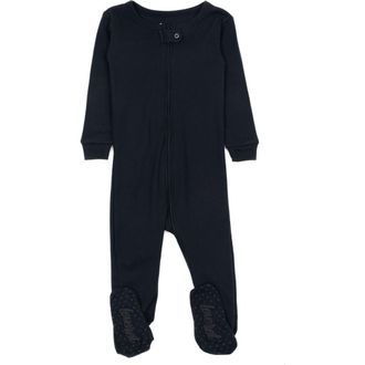 Leveret Footed Solid Cotton Matching Family Pajamas in Navy at Nordstrom, Size 18-24M