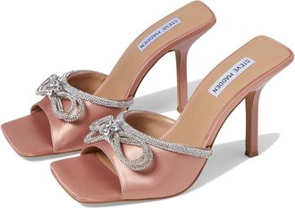 Steve Madden Embellish Sandal Womens Blush Rhinestone Stiletto Heel JOBB801