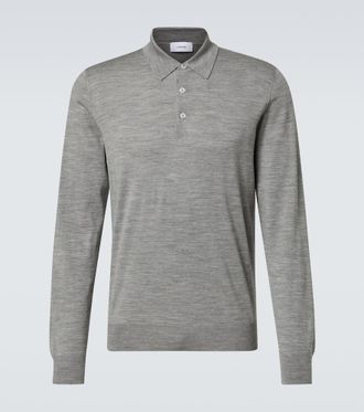 Lardini Knitted wool, silk, and cashmere polo shirt