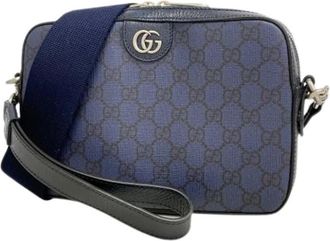 Gucci Pre-owned Cross Body Bags, male, Blue, Size: ONE SIZE Pre-owned Vintage PVC Shoulder Bag