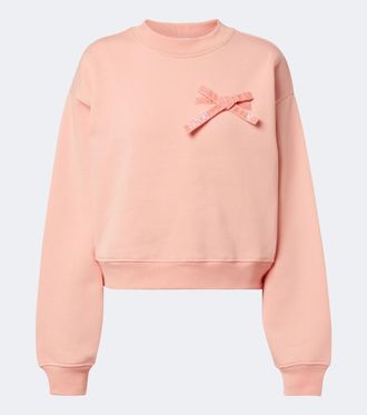 Patou Bow-detail cotton jersey sweatshirt