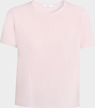 Co Short-Sleeve Cashmere T-Shirt Sweater