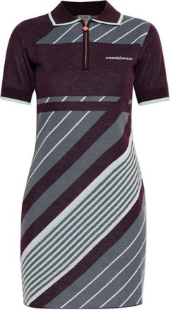 Casablanca Diagonal Striped Mini Dress In Merino Wool