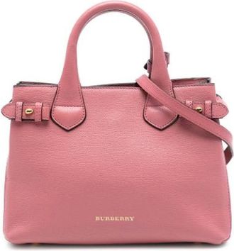 Burberry Pre-owned Handbags, female, Pink, Size: ONE SIZE Pre-owned Banner Satchel