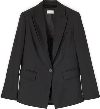Motivi Enkelrijige Cady Blazer - Dames - Blazers - Zwart - S - Leer - Jassen