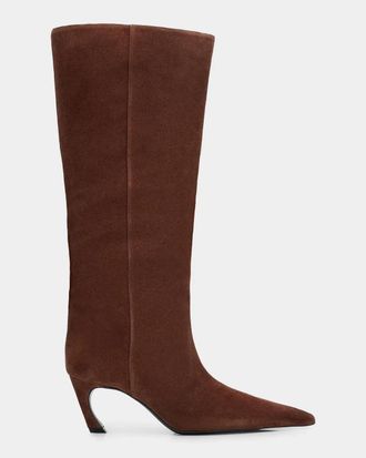 Schutz 75mm Lexi Suede Knee-High Boots