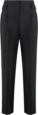 Max Mara Black Tapered-Fit Wool Trousers