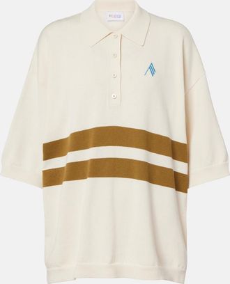 The Attico Striped oversized cotton polo shirt