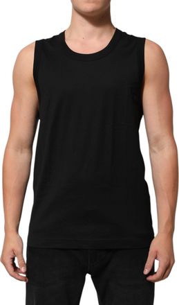 Dolce & Gabbana Black Cotton Sleeveless Men Tank Top Mens T-shirt