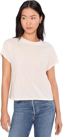 Michael Stars Grayson Cropped Crew Neck Womens Clothing Chalk (US 0-12), Cotton