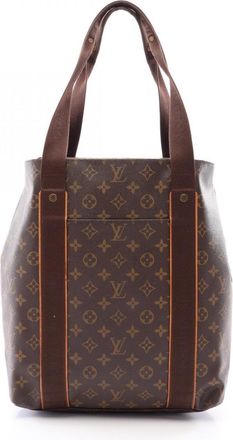 Louis Vuitton Monogram Brown Coated Canvas Leather Handbag Tote Bag (Pre-Owned)