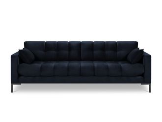 BLOOMINGLOFT 4-Sitzer Designsofa Mamaia Samt - Dunkelblau