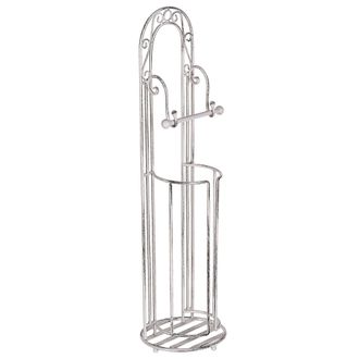 Beliani Beliani - Portarrollos De Metal Blanco 75 Cm Envejecido Accesorio De Ba&ntilde;o Vintage Temuco