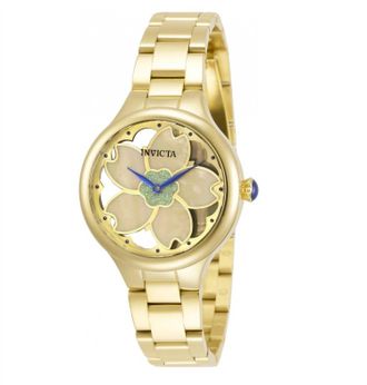 Invicta Womens Wildflower Quartz Watch In Gold