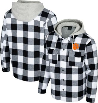 Colosseum Mens Colosseum Black/White Clemson Tigers Buffalo Plaid Full-Zip Jacket at Nordstrom, Size Medium