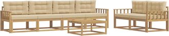 vidaXL Conjunto De Sof&aacute;s De Exterior 6 Uds. Y Beige Vidaxl