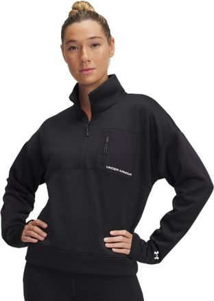 Under Armour Dames-trainingsjack met halve ritssluiting (Zwart)