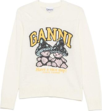 Ganni Donna, Maglie, Beige, L, new
