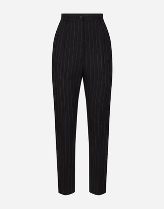 Dolce & Gabbana Tailored Pinstripe Wool Pants - Woman Pants And Shorts Multicolor 36