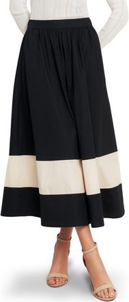 Flying Tomato Colorblock Cotton Skirt in Black Cream at Nordstrom Rack, Size Medium