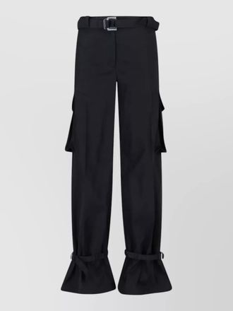 The Attico belted cargo trousers wide leg straps