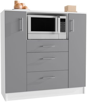 ebuy24 Gabinete De Cocina Vcm Dimensiones Aprox. Al. 110 X An. 109 X T. 40 Cm Armario Microondas Con Tres Cajones Gabinete Inferior Simple Muebles De Cocina 