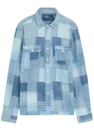 Polo Ralph Lauren Patchwork Design Cotton Shirt - Blue - L