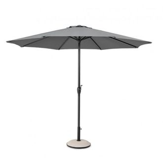 Konte Design Sombrilla de jard&iacute;n con m&aacute;stil central de aluminio y lona gris 3m