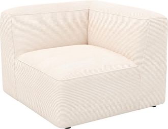 Rendez-Vous D&eacute;co &Aacute;ngulo recto para sof&aacute; modular de terciopelo blanco roto