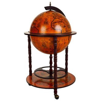 Wanderlust Deco Botellero globo terráqueo marrón 55,5x55x,5x93,5