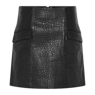 Bruuns Bazaar Rokken, Dames, Zwart, M, Leer, Embossed BBSiana Skirt