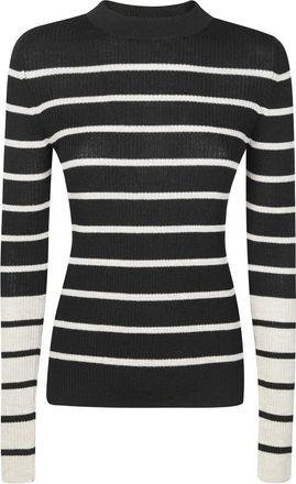 8pm Maglia Oversize Bacchetta Arabesque - Dames - Ronde hals truien - Zwart - L - Truien & Vesten