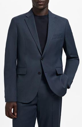 Mango London Regular Fit Navy Blazer at Nordstrom, Size 40