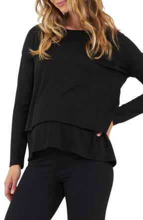 Ripe Jazmin Long Sleeve Maternity/Nursing Top in Black at Nordstrom, Size Xx-Large