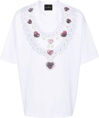 John Richmond necklace-print cotton T-shirt - men - Cotton - S - White