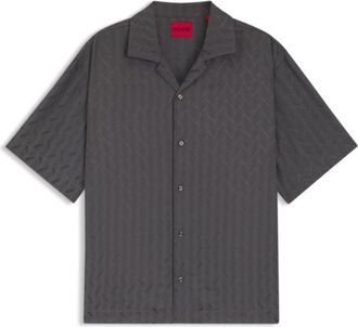 HUGO BOSS Oversized-fit shirt with jacquard pattern