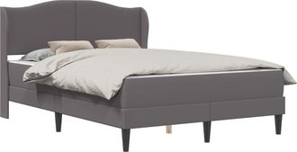 vidaXL Estructura De Cama Gris 140 X 190 Cm Cuero Sint&eacute;tico Vidaxl