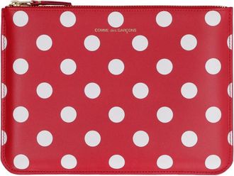 Comme Des Gar&ccedil;ons Logo Detail Platleren Etui - unisex - Portefeuilles - Rood - ONE Size - Accessoires