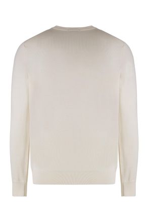 HUGO BOSS Mens Virgin Wool Crew-Neck Sweater White Sweatshirts