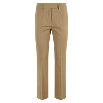 Federica Tosi Broeken, Dames, Groen, S, Wol, Khaki Flare Broek Wolmix