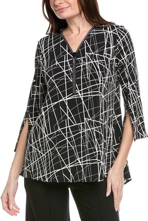 Joseph Ribkoff Abstract Front Zip Tunic Top