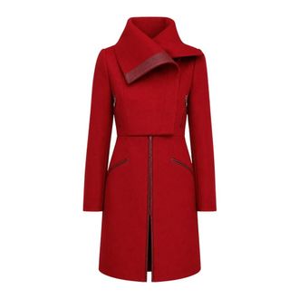 Pinko Single-Breasted Coat - female - PINKO - Single-Breasted Coats - Red - S - Coats