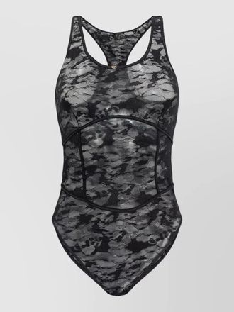 Diesel camouflage racerback scoop neck lace top