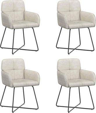 vidaXL Sillas De Comedor 4 Uds. Terciopelo Crema 59 X 56,5 X 86 Cm Vidaxl