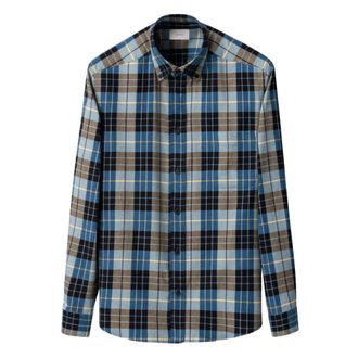 Eton Blauw Overhemd Lange Mouw - Heren - Casual Overhemden - Blauw - 2XL - Overhemden