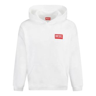 Diesel Heren, Sweatshirts & Hoodies, Wit, Maat: 2XL Katoen