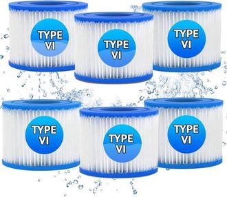 OEM 6 Filtros Vi Para Piscinas - Aptos Para Bestway Miami, Lay-z-spa Pool - Cartucho De Filtro Vi - Filtro De Cartucho Tipo Vi
