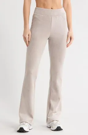 Yogalicious Dreamy Ribbed Velour Flare Leg Pants in Shadow Rock at Nordstrom Rack, Size X-Small