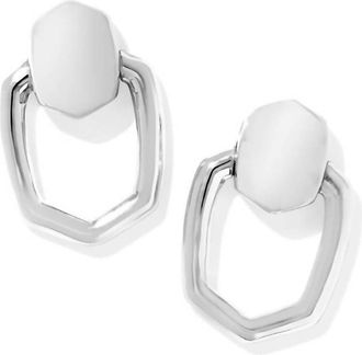 Kendra Scott Womens Kaia Open Frame Earrings In Silver