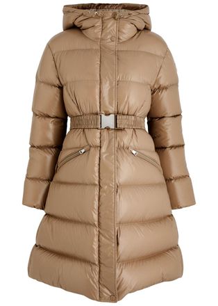 Moncler Bellevue Quilted Nylon Coat - Beige - 3 (UK 14 / L)